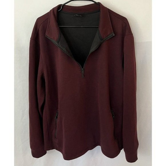 32 Degrees Mens Heat Tech Quarter Zip Pullover/Sweater Red/Burgundy Size 2XL - Picture 2 of 8